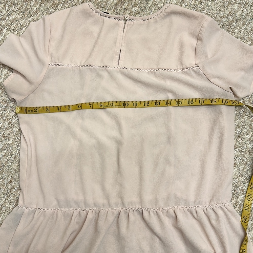 🔥Mandee. light pink boho loose fitting ruffle, bottom, short sleeve blouse - Picture 9 of 9